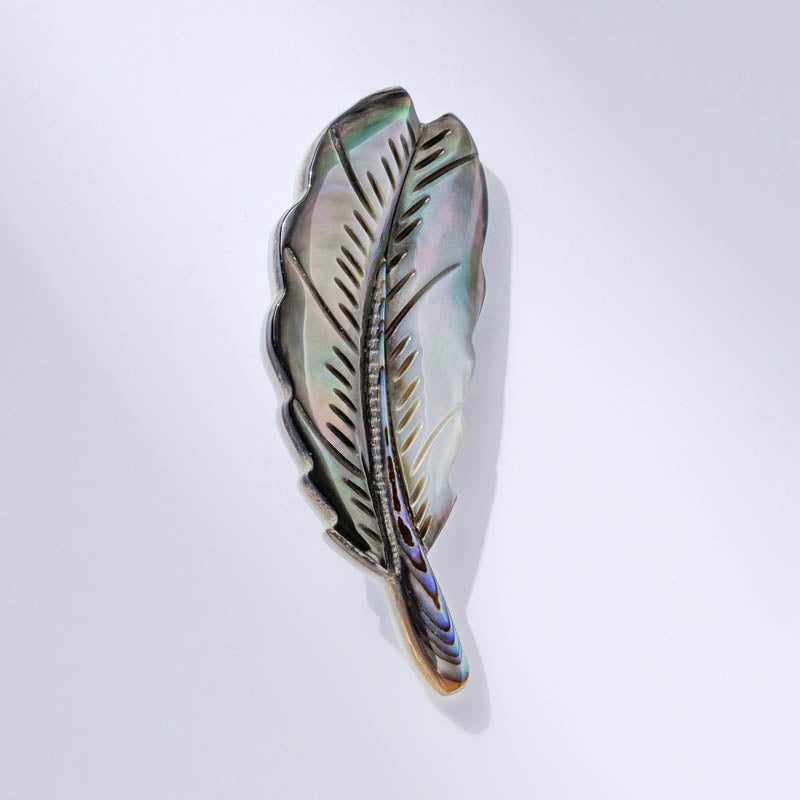 Shell Feather Brooch