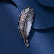 Shell Feather Brooch