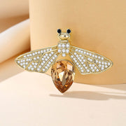 Yellow Bee Crystal Diamond Brooch