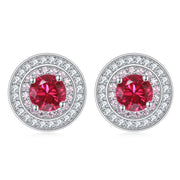 Colored Round Zircon Earrings