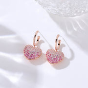 Pink Diamond Love Hinge Earrings