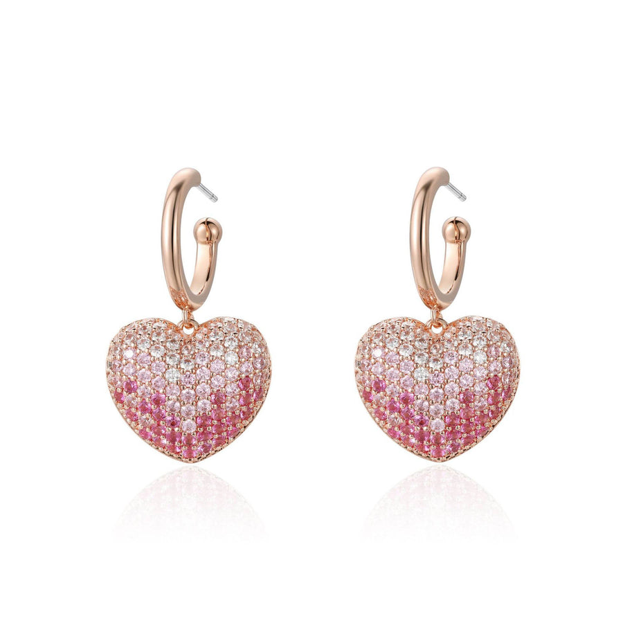 Pink Diamond Love Hinge Earrings