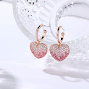 Pink Diamond Love Hinge Earrings