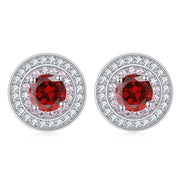 Colored Round Zircon Earrings