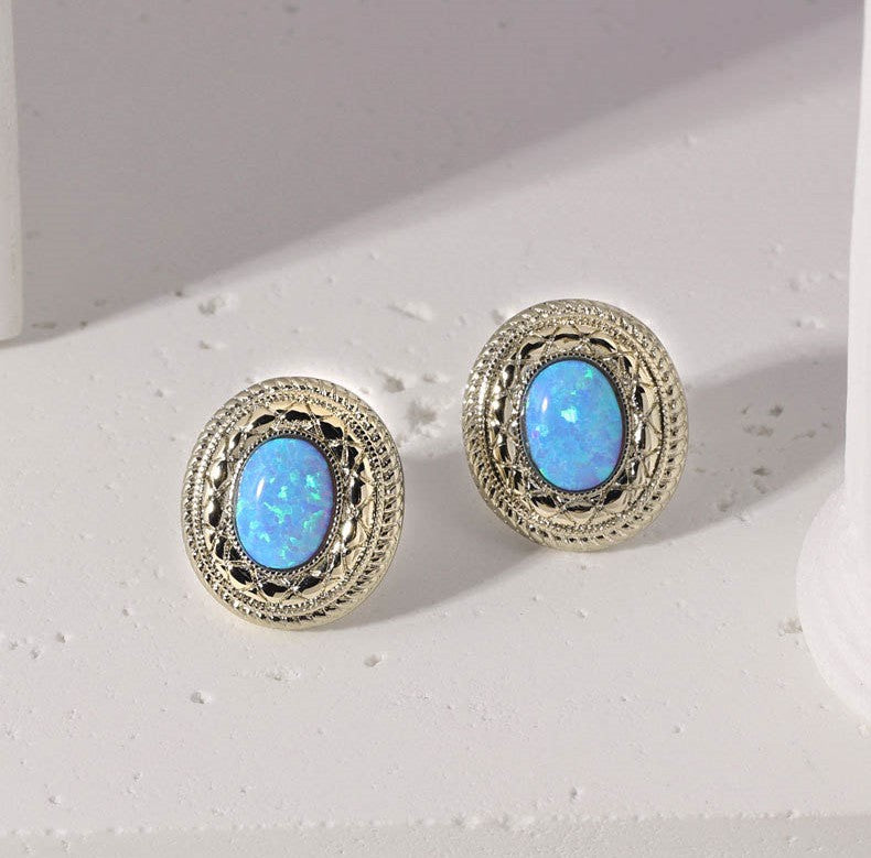 Coffee Gold Opal Earrings