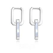 Geometric Zircon White Gold Earring