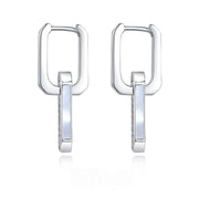 Geometric Zircon White Gold Earring