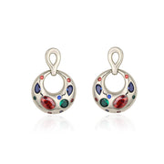 Colorful Zircon Round Earrings