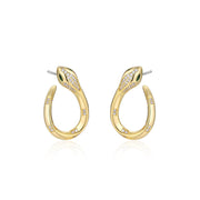 Snake Earrings Inlaid with Zircon