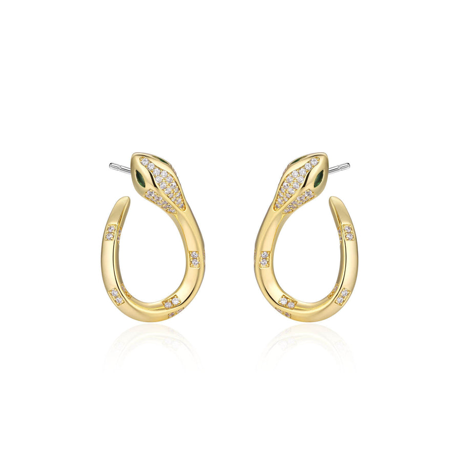 Snake Earrings Inlaid with Zircon