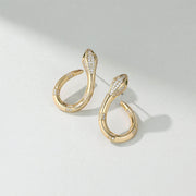 Snake Earrings Inlaid with Zircon