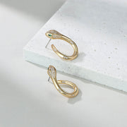 Snake Earrings Inlaid with Zircon