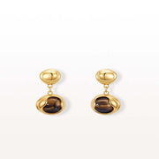 Gold Tiger Eye Stone Earrings